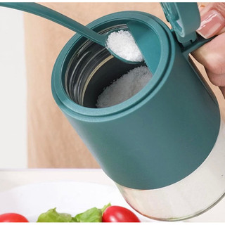 Hũ Đựng Gia Vị To Có Tay Cầm 350mlDECOR90, Lọ Đựng Gia Vị Thuỷ Tinh Có Vòng Silicon Và Gói Chống Ẩm