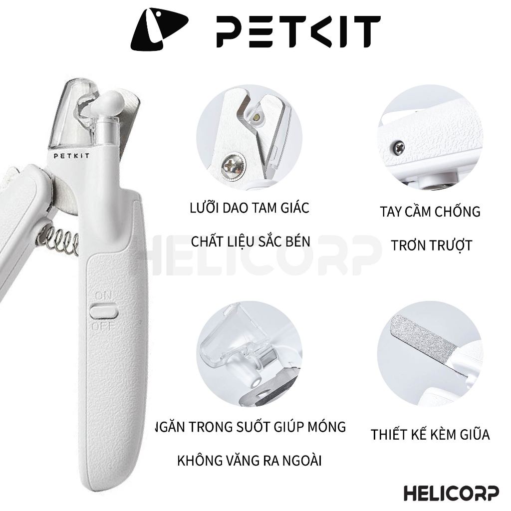 Kìm Bấm, Kéo Bấm Cắt Móng Cho Mèo Chó Petkit LED Pet Nail Clipper
