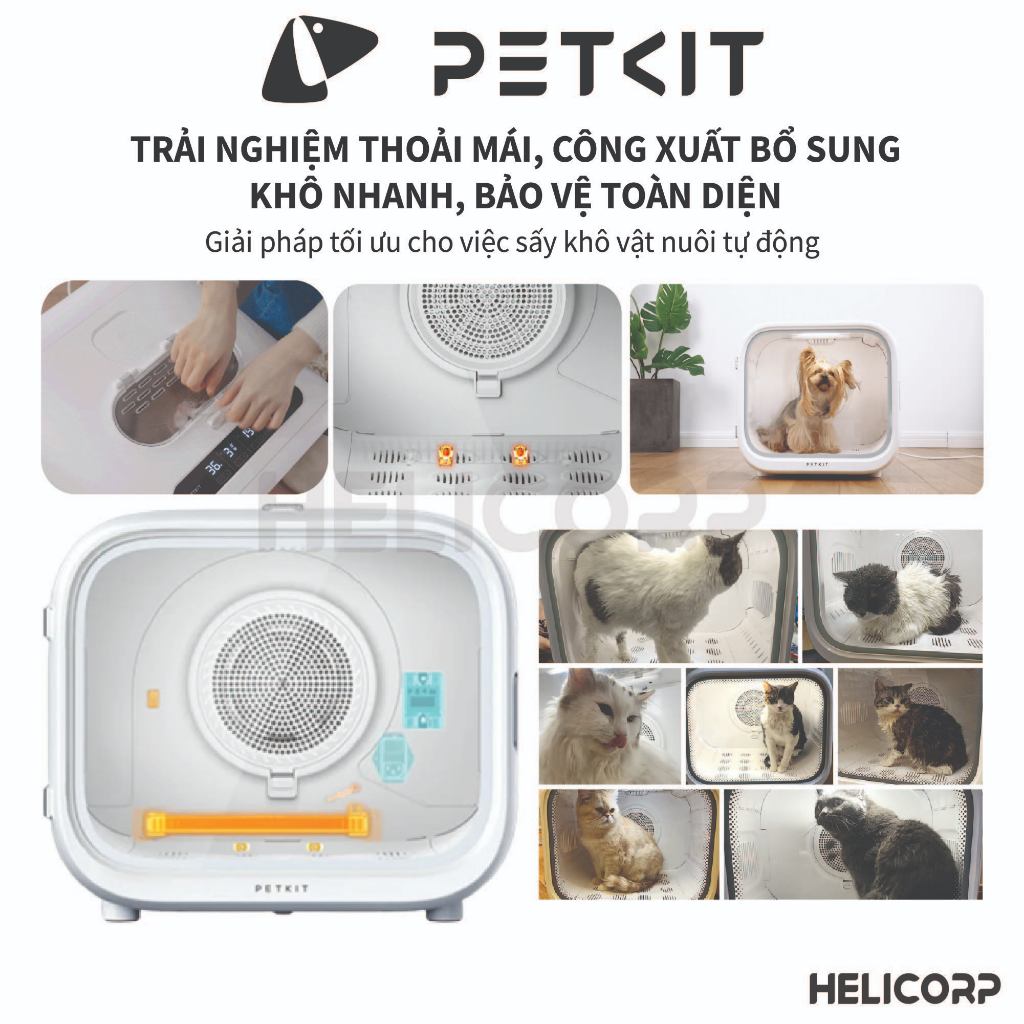 Máy Sấy Lông Cho Chó Mèo Petkit Air Salon Max Pro 2026, Sấy Nhanh Khô, Lông Mượt, Khử Khuẩn Ozone