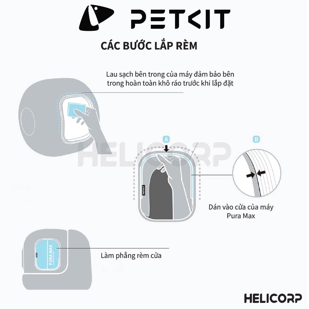 [Rèm vải] - Rèm Che Dùng Cho Máy Dọn Phân Mèo Tự Động Petkit Pura Max - HeLiCorp