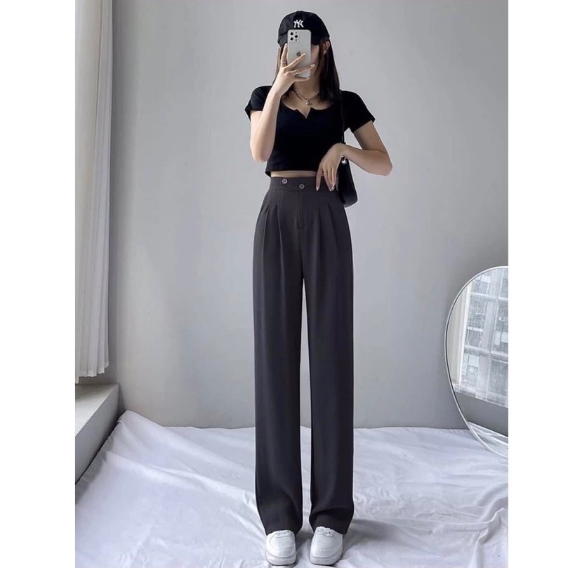 QUẦN ỐNG RỘNG LỆCH KHUY SIÊU HOT -M05