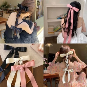🎀 Kẹp mỏ vịt 🎀 Kẹp Tóc Nơ Tiểu Thư Ribbon Đuôi Dài Phong Cách Hàn Quốc Tinh Tế Thời Trang Hot Trend