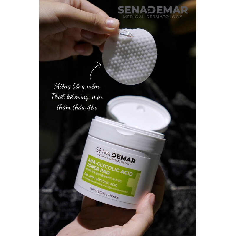 Toner pad Sena demar AHA-glycolic acid toner pad 150ml - hạn 2028 Hàn Quốc toner pad senademar  IS371