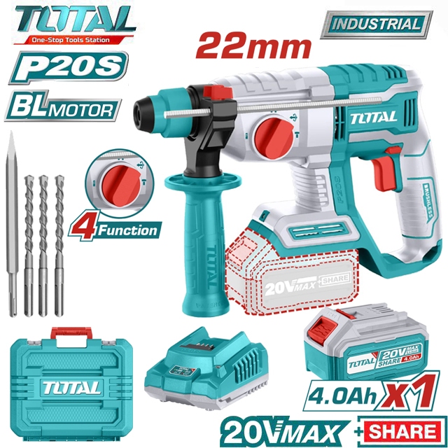 Máy khoan đục bê tông Brushless dùng pin 20V Total TRHLI202081 Shopee Việt Nam