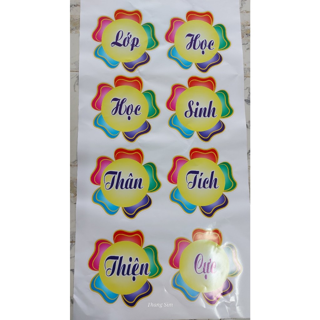 Decal dán LỚP HỌC THÂN THIỆN HỌC SINH TÍCH CỰC kích cỡ 25CMX25CM đã cắt viền sẵn bóc dán