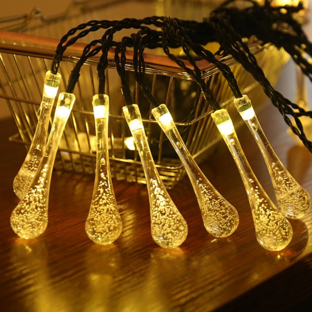 Dây Đèn LED chớp kiểu giọt nước Đủ màu và màu vàng 9m - 28 bóng