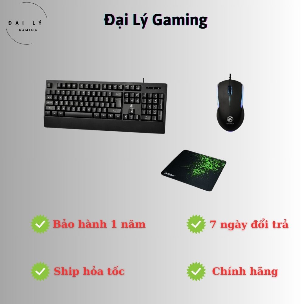 Combo phím chuột chơi game E-DRA EK502 + EM602 - Màu Đen - Độ Bền Cao ...