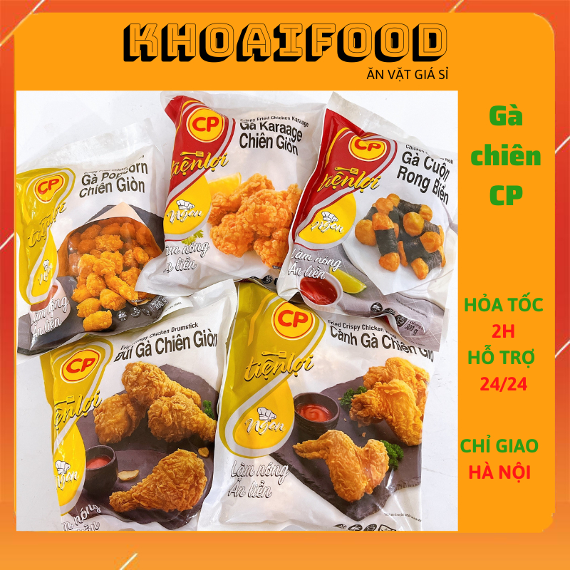 Gà viên popcorn, gà karage, gà cuộn rong biển, đùi gà, cánh gà chiên ...