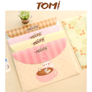 Túi Đựng Tài Liệu A4 Bìa Sơmi Hoạ Tiết Hoạt Hình Dễ Thương TOMI 139C