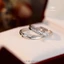 Nhẫn đôi bạc TLEE, nhẫn đôi sóng đá kết nối đính đá TLEE JEWELRY