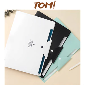 Túi Đựng Tài Liệu A4 TOMI Nhiều Ngăn Chống Thấm Kiểu Dáng Sang Trọng Có Nút Gài 172