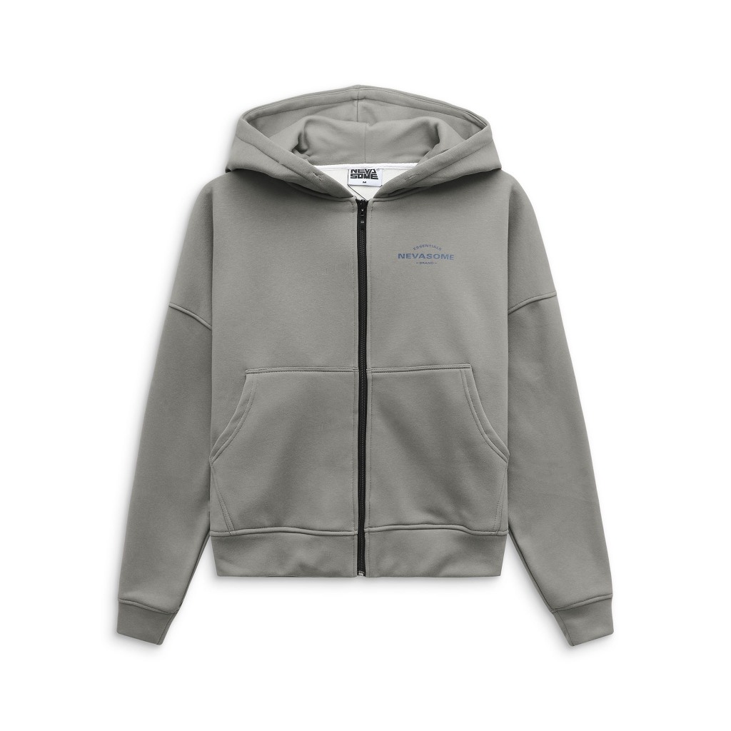 [Xả Hàng] Áo Boxy Zip Hoodie Local Brand NEVASOME Basic Cotton Lót Lông Cừu 360gsm Form Boxy Kéo Khóa Nam Nữ
