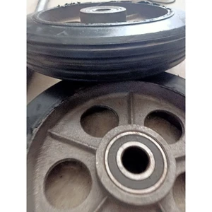 "Bánh Gang Cao Su Đúc 23cm & Trục 18mm Cho Xe Kéo Gỗ, Xe Tự Chế - Bộ 2"