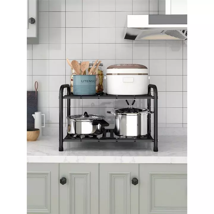 (kệ tiện ích) Kệ Gầm Bếp Để Xoong Nồi Chảo Dưới Gầm Bồn Rửa, Kệ Để Đồ Nhà Bếp Đa Năng Tiện Lợi Khung Inox 2 lớp