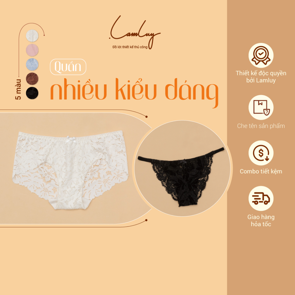 Quần lót nữ ren mềm mại nhiều kiểu dáng