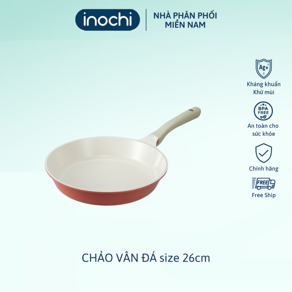 Chảo Vân đá inochi size 26cm, chảo chống dính, chảo sử dụng bếp từ ...