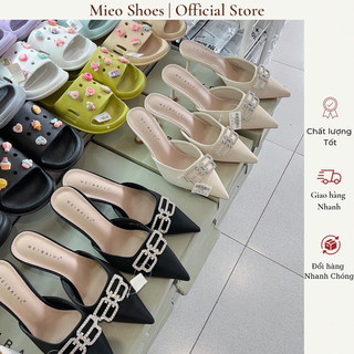 ( Sẵn ) Dép Sục Mũi Nhọn QC Fullbox Cao Cấp / Dép Sục Gót Nhọn / Sục Cao Gót Mieo Shoes D2453 D2454 D2451 D2452
