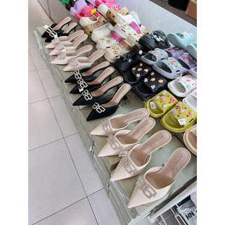 ( Sẵn ) Dép Sục Mũi Nhọn QC Fullbox Cao Cấp / Dép Sục Gót Nhọn / Sục Cao Gót Mieo Shoes D2453 D2454 D2451 D2452