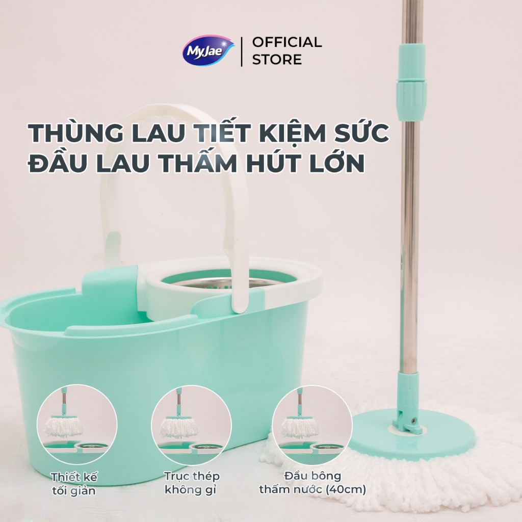 Ảnh Bộ Lau Nhà MyJae Sợi Microfiber Xoay 360 Độ Thông Minh, Lau Sạch Nhanh Khô 134cm 2