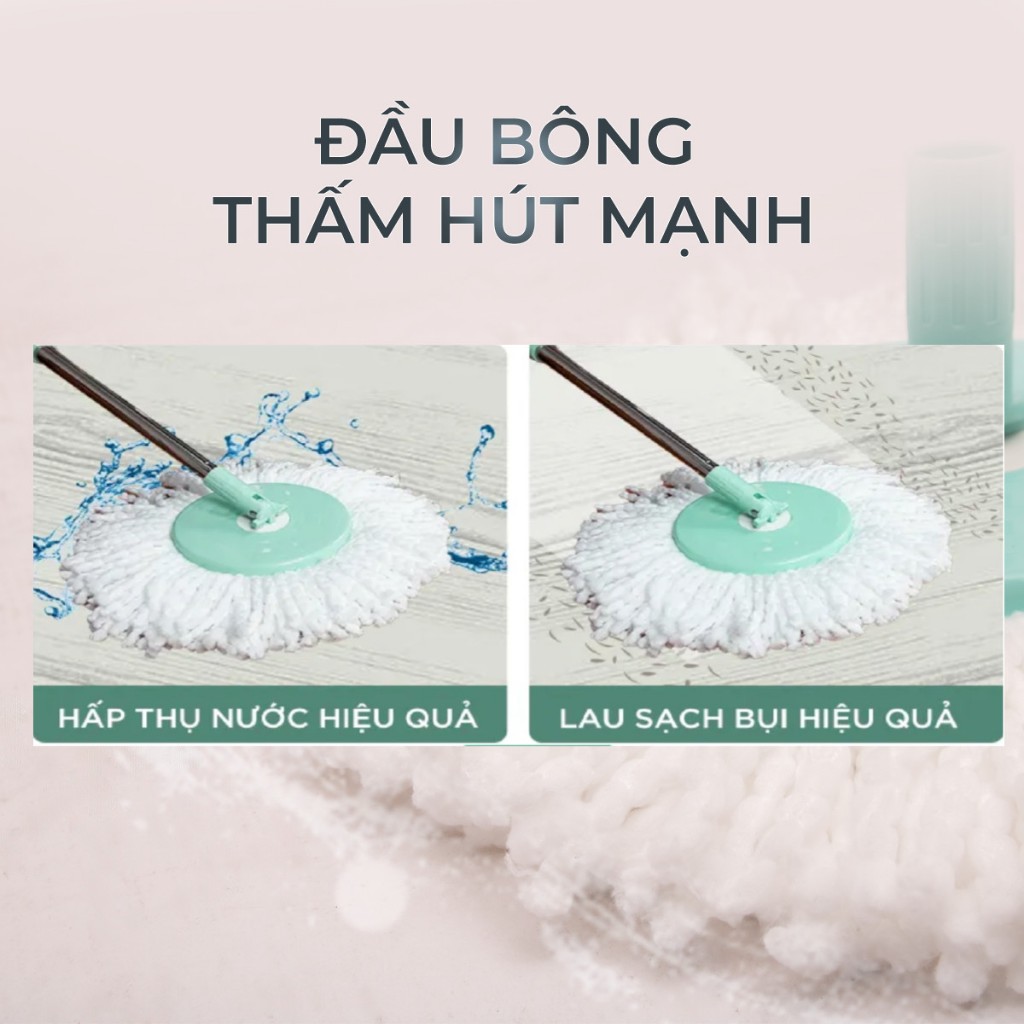 Ảnh Bộ Lau Nhà MyJae Sợi Microfiber Xoay 360 Độ Thông Minh, Lau Sạch Nhanh Khô 134cm 3