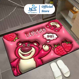 Thảm lau chân sàn nhà thấm hút nước M2T BEDDING chất liệu nỉ lì họa tiết đáng yêu dáy có chống trơn trượt kích thước 40x