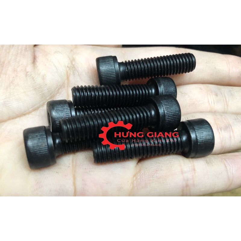 10 Bulong, Ốc Lục Giác Chìm M8 Ren Mịn Ôc Đen