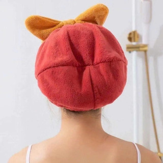 Khăn trùm đầu hình nơ – Vải cotton & nhung san hô thấm hút tốt, chất lượng đường may chắc chắn