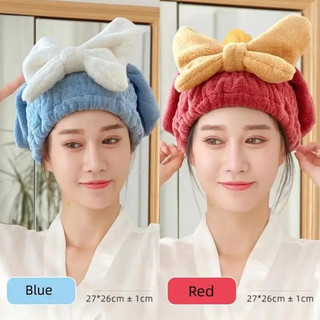 Khăn trùm đầu hình nơ – Vải cotton & nhung san hô thấm hút tốt, chất lượng đường may chắc chắn