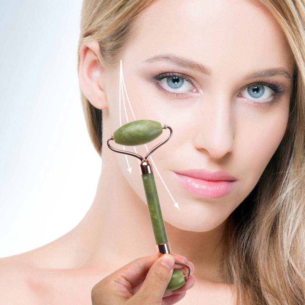 Đá Lăn Mặt Massage 2 Đầu,  Thanh Đá Lăn Massage Mặt, Mắt, Cổ 2 Đầu - Cây Lăn Massage Mặt Đá Tự Nhiên