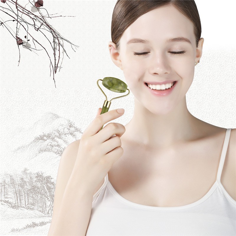 Đá Lăn Mặt Massage 2 Đầu,  Thanh Đá Lăn Massage Mặt, Mắt, Cổ 2 Đầu - Cây Lăn Massage Mặt Đá Tự Nhiên