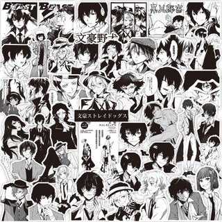 [hàng sẵn-2 MẪU] Set 60-65 stickers Bungo Stray Dogs Văn Hào Lưu Lạc | Miếng hình dán DIY không trùng, chống thấm HD1