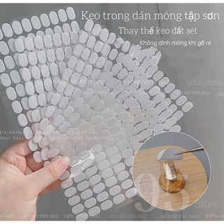 Keo silicon dán đế móng làm mẫu - tờ gồm 100 miếng keo trong