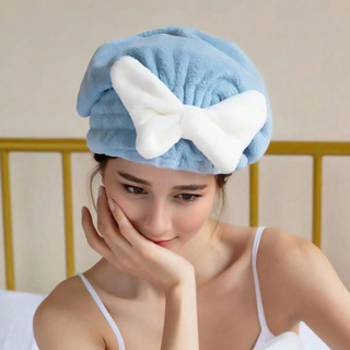 Khăn trùm đầu hình nơ – Vải cotton & nhung san hô thấm hút tốt, chất lượng đường may chắc chắn