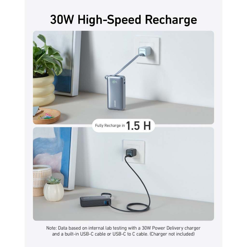 Sạc Dự Phòng Anker Nano A1259 sạc nhanh 10000mAh 30W kèm cáp type C in/out, tương trợ PD PPS QC- BH 18 tháng | BigBuy360 - bigbuy360.vn