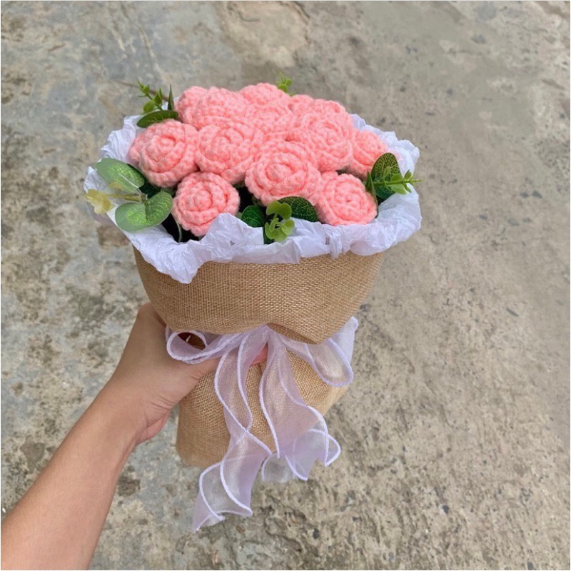 HOA HỒNG LEN MINI LẺ 1 BÔNG | Shopee Việt Nam