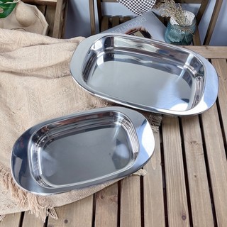 Khay inox 40cm/33.5cm Oyatton [305] inox 18/10 sáng bóng dày dặn