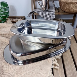 Khay inox 40cm/33.5cm Oyatton [305] inox 18/10 sáng bóng dày dặn