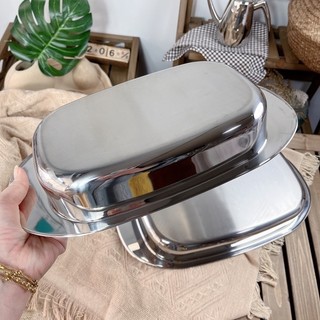 Khay inox 40cm/33.5cm Oyatton [305] inox 18/10 sáng bóng dày dặn