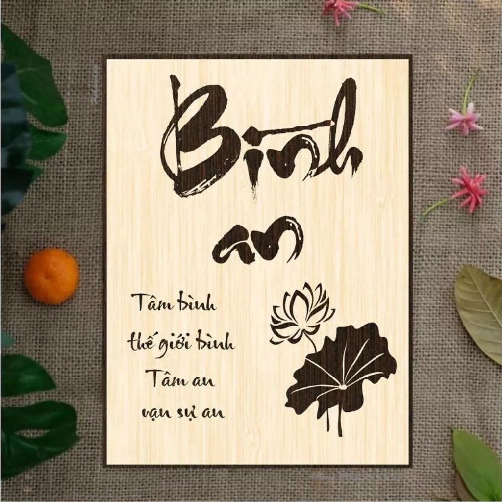 Tranh thư pháp chữ bình an. tranh treo tường, tranh thư pháp trang trí và nhiều mẫu