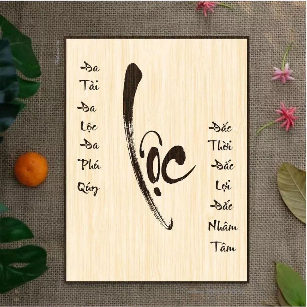 Tranh thư pháp chữ lộc 02, tranh thư pháp treo tường, tranh treo tương