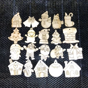 Combo 100 Hình Gỗ Tô Màu Noel - Quà Tặng Noel Siêu Đẹp - Trang Trí Noel - Decor Giáng Sinh