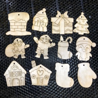 Combo 100 Hình Gỗ Tô Màu Noel - Quà Tặng Noel Siêu Đẹp - Trang Trí Noel - Decor Giáng Sinh
