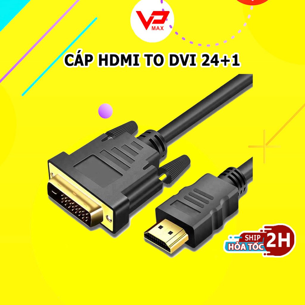 Dây chuyển HDMI to DVI 24+1 hàng cao cấp dài 1.8m chuẩn full HD 1080P ...