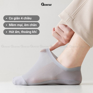 Combo 6 đôi tất nam đi giày lười GOMTAT, có đệm silicon chống tuột gót, mặt lưới thoáng khí - HAILUOI-PO-3019-CB6