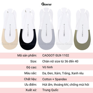 Combo 10 đôi tất đi giày cao gót nữ GOMTAT, chất liệu cotton êm chân khử mùi - CAOGOT-SUX-1102-CB10