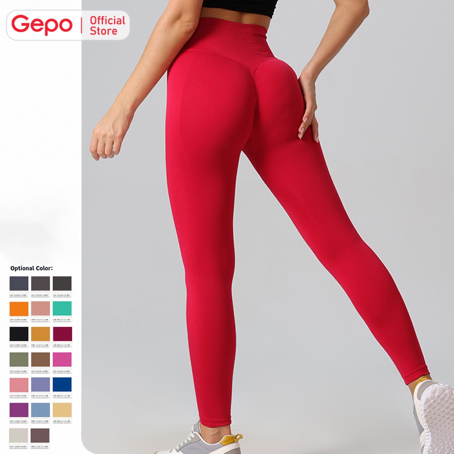 Ảnh Quần dài tập gym nữ chất liệu dệt kim cạp cao nâng mông tôn dáng GEPO GP109 1