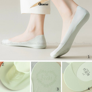 Combo 10 đôi tất tàng hình nữ GOMTAT chống tuột gót, chất liệu cotton êm chân khử mùi hôi - SUX-1103-CB10