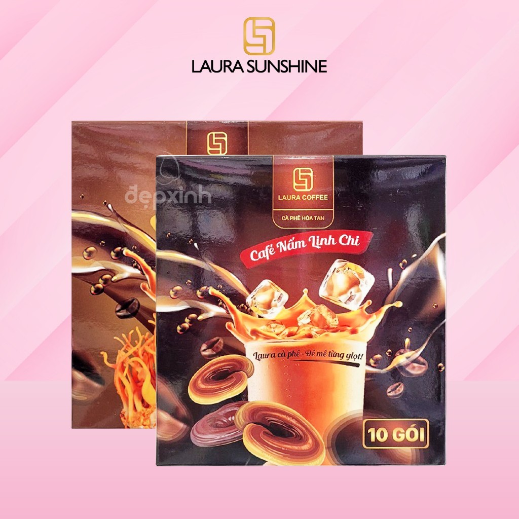 ( Combo 2 hộp KHÔNG QUÀ) cà phê hòa tan Nhật Kim Anh LAURA COFFEE (Hộp 10 gói)