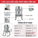 Nồi nấu phở điện liền nồi 60L NEWSUN - Tặng 1 thanh nhiệt đi kèm(Gía bán chưa bao gồm phí Newsun vận chuyển) — ảnh 2