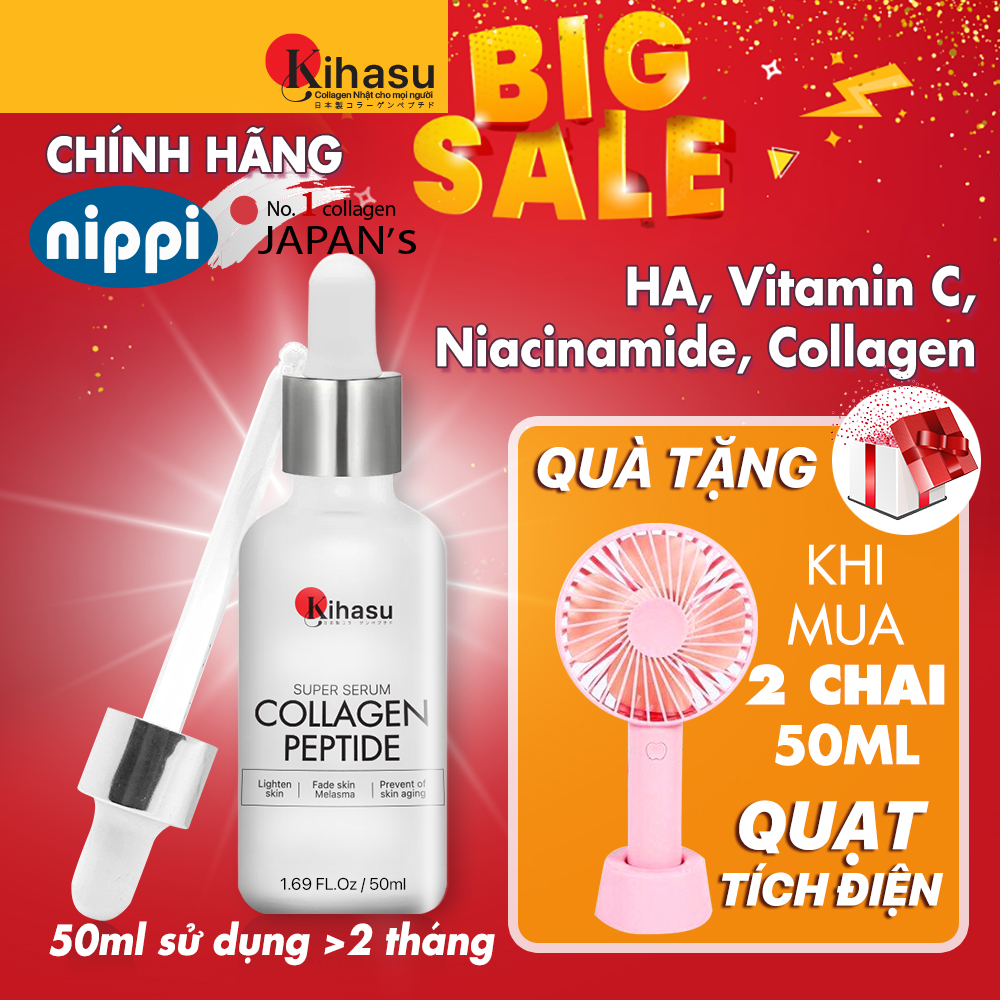 (Đã bán 133) Serum Sáng da với serum collagen tươi KIHASU cao cấp từ Nhật Bản: chuyên sâu về da, ngăn ngừa lão hoá da, tăng đàn hồi da